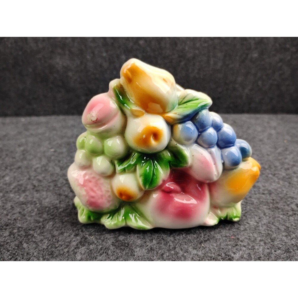 Vintage Ceramic Fruit Napkin Holder Letter Mail Holder MCM Retro 3D Taiwan